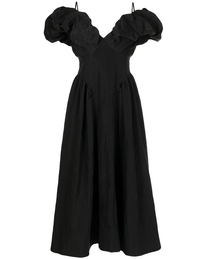 REJINA PYO Kleid mit Raffungen - Schwarz Schwarz