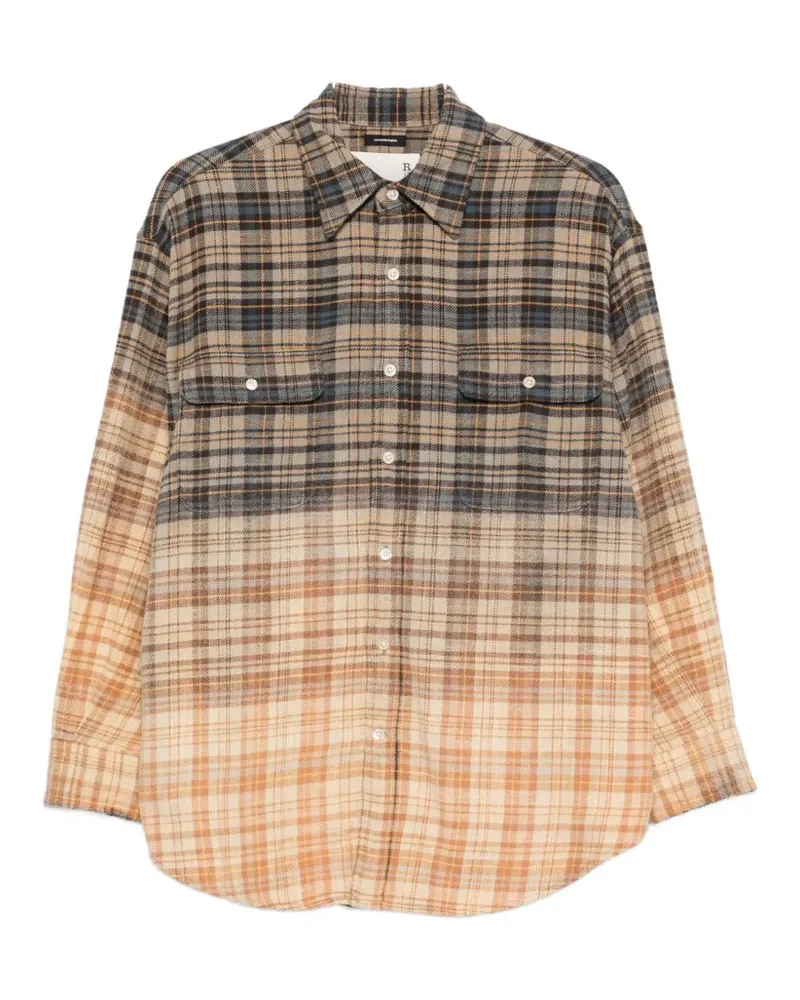 R13 long-sleeve checked shirt - Nude Nude