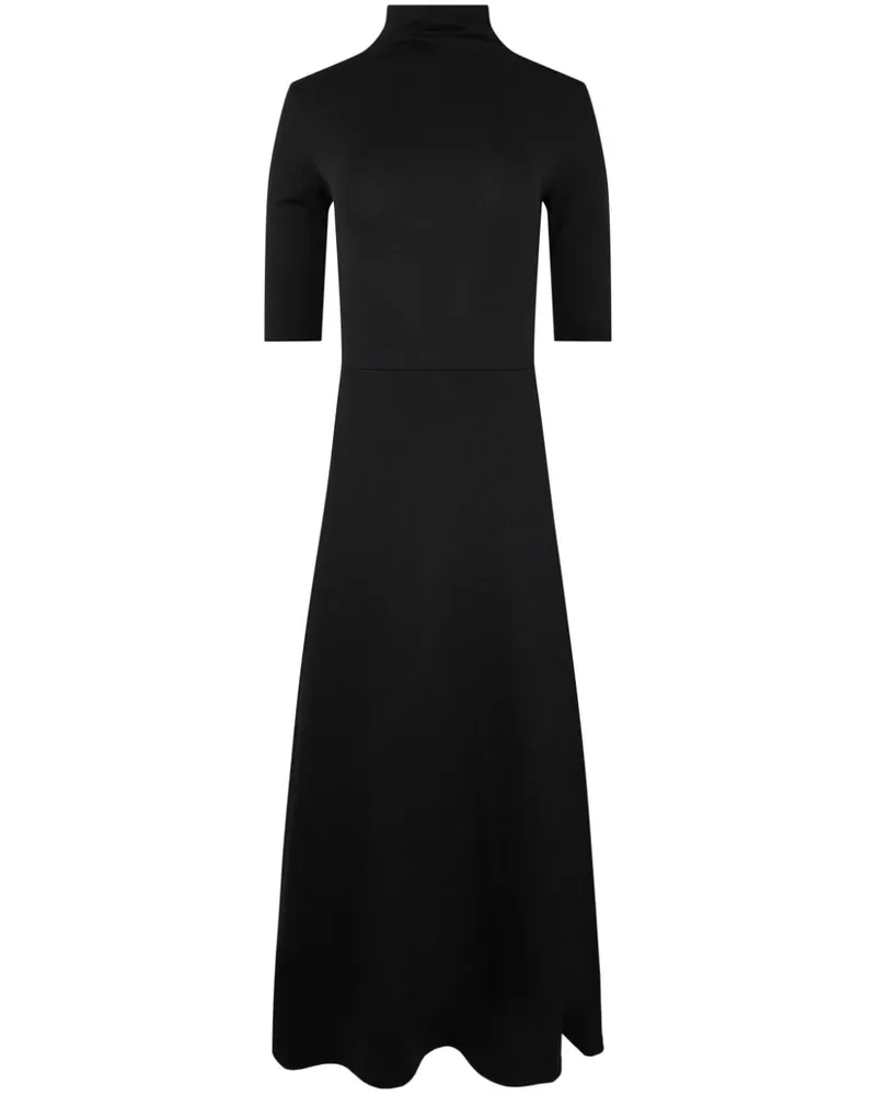 Vince Gestricktes Midikleid mit Rollkragen - Schwarz Schwarz