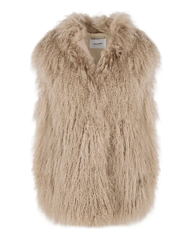 Yves Salomon Weste aus Shearling - Nude Nude