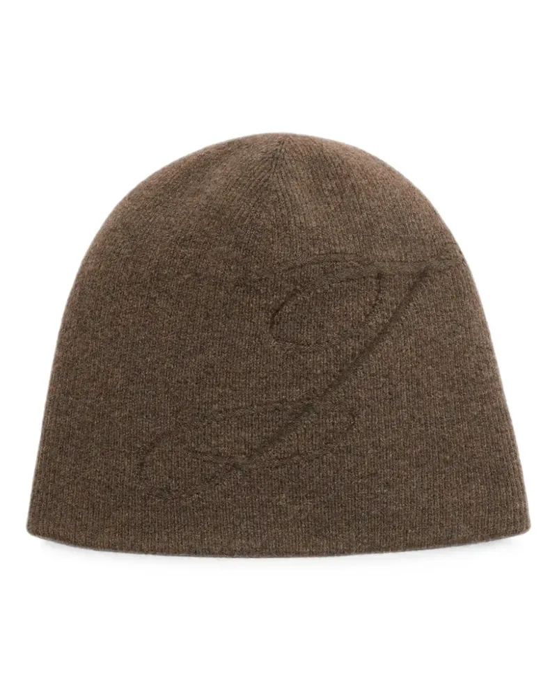 Jacquemus Beanie mit Logo-Stickerei - Braun Braun