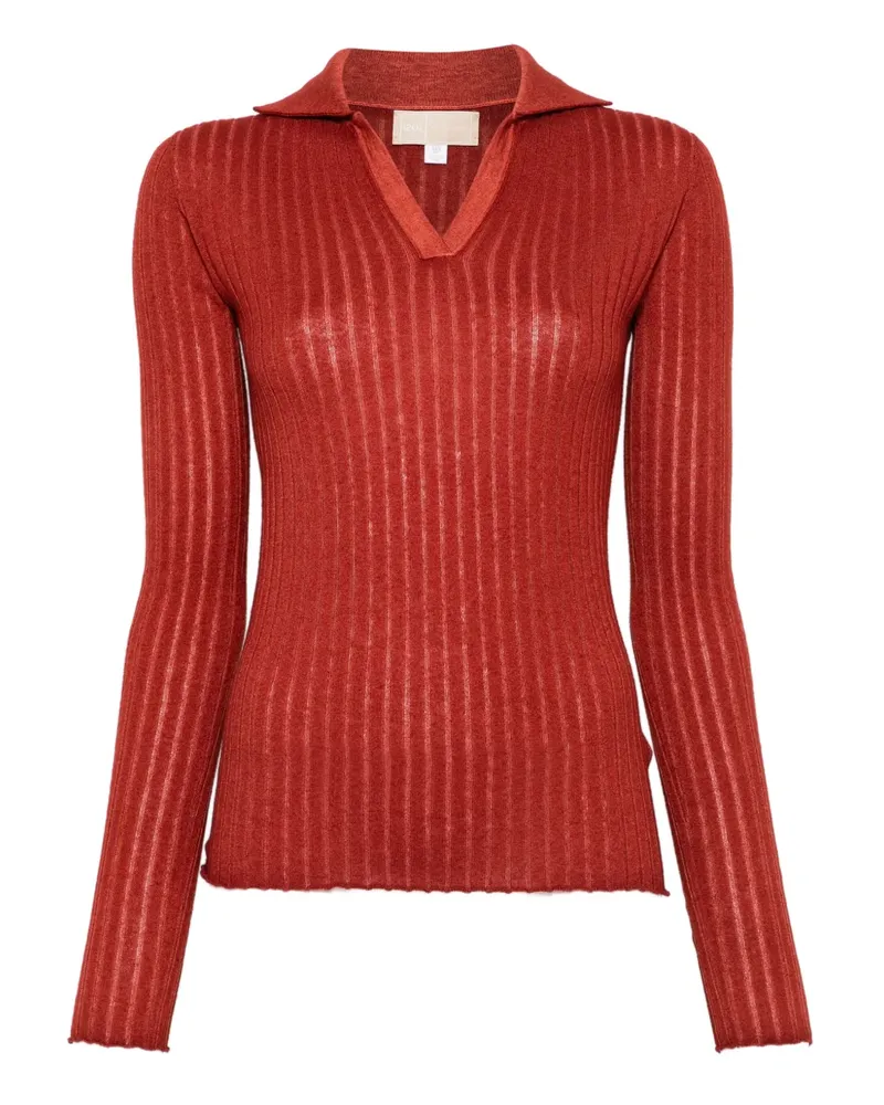 120% Lino ribbed-knit jumper - Rot Rot
