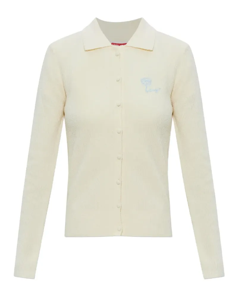 Kenzo Tulip logo-embroidered button-down cotton cardigan - Nude Nude