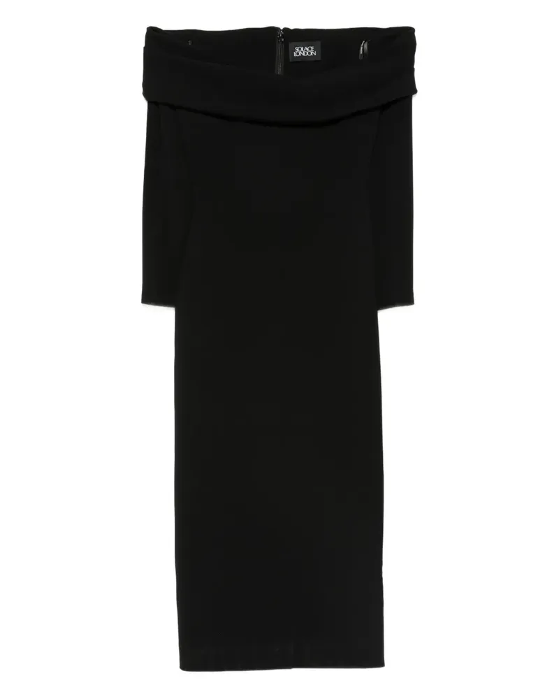 Solace London Schulterfreies The Yuni Midikleid - Schwarz Schwarz