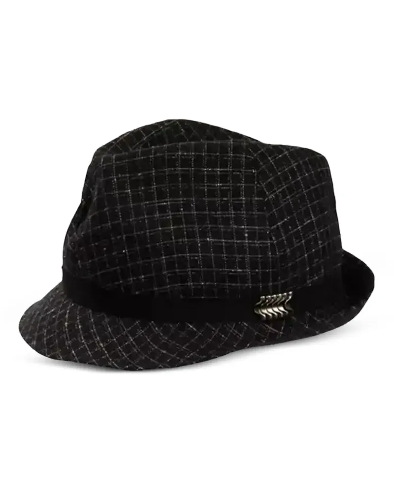Byblos Fedora mit Gittermuster - Schwarz Schwarz