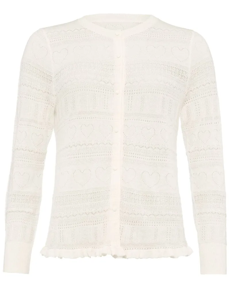 Eres Josette Kaschmircardigan aus Pointelle-Strick - Weiß Weiß