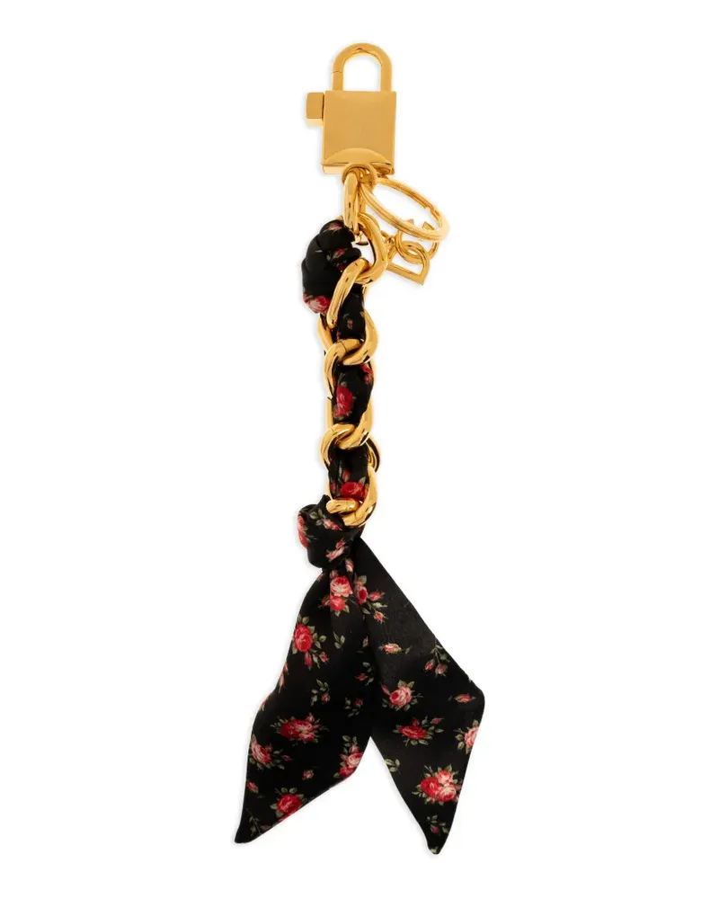 Dolce & Gabbana floral-print keyring - Gold Gold