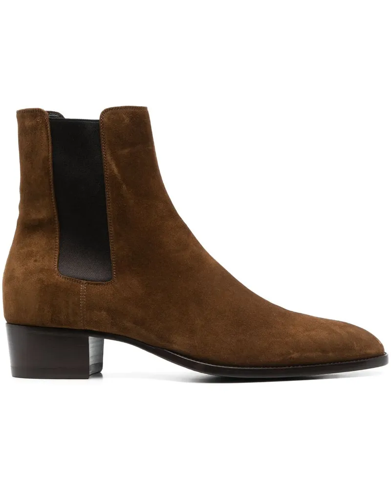 Saint Laurent Wyatt Chelsea-Boots 40mm Braun