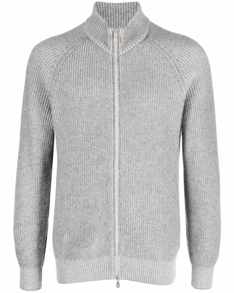 Brunello Cucinelli Kaschmircardigan mit Reißverschluss - Grau Grau