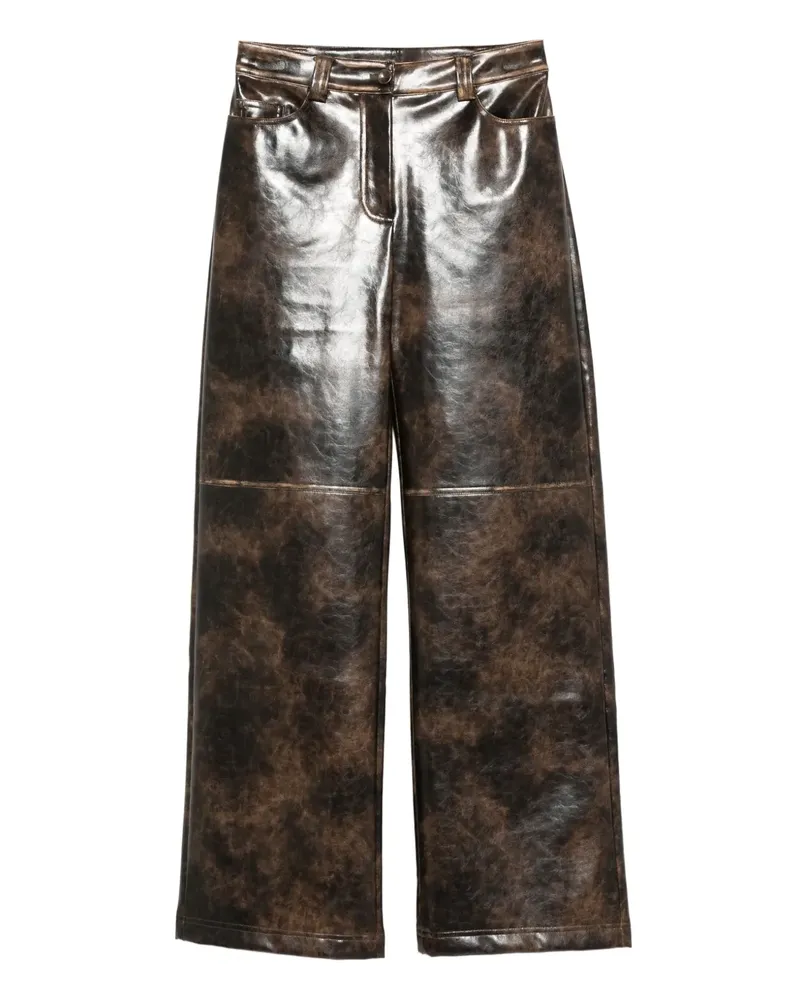 Patrizia Pepe Beschichtete Hose mit Print - Braun Braun