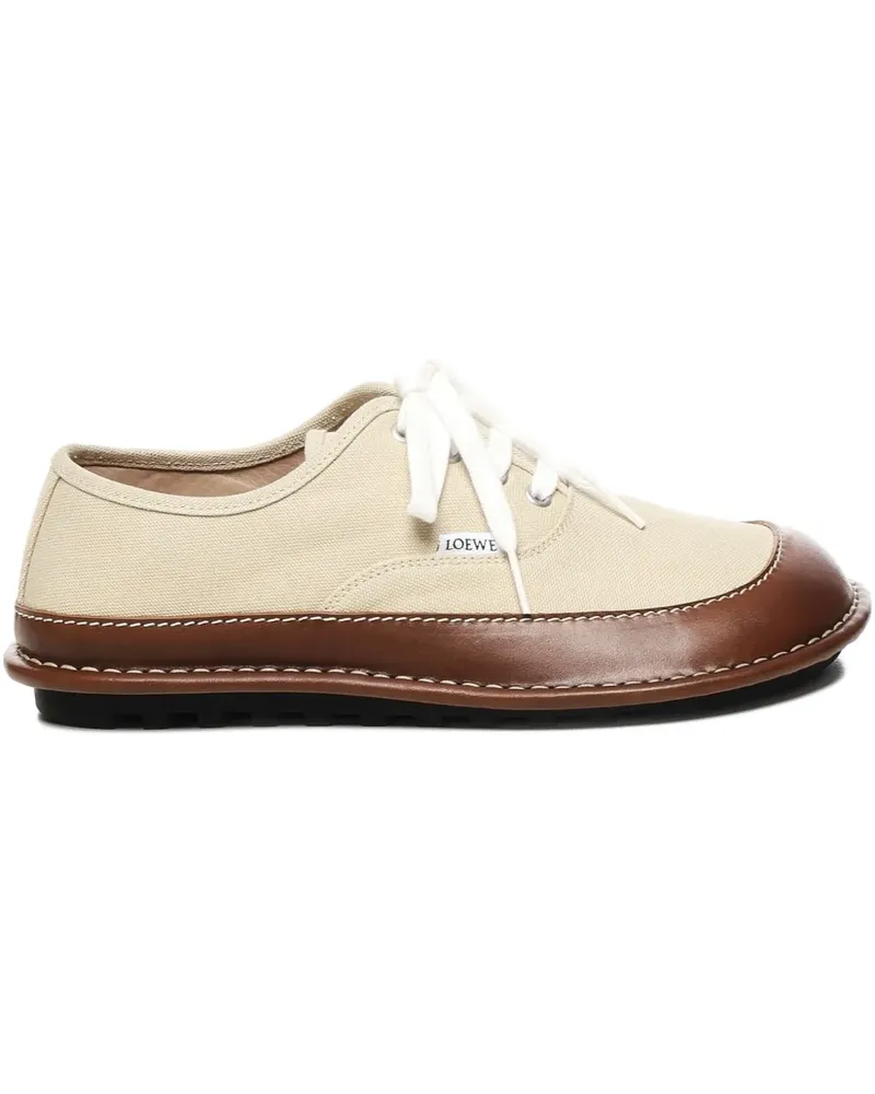 Loewe Bay Schnürschuhe mit Lederbesatz - Nude Nude