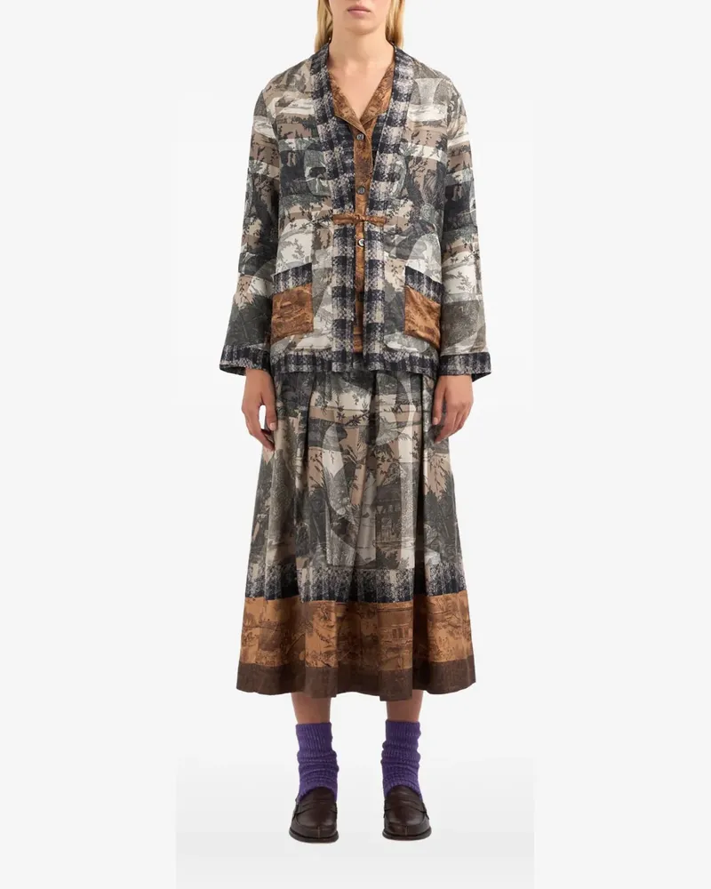 Pierre-Louis Mascia Jacke mit Landschafts-Print - Nude Nude