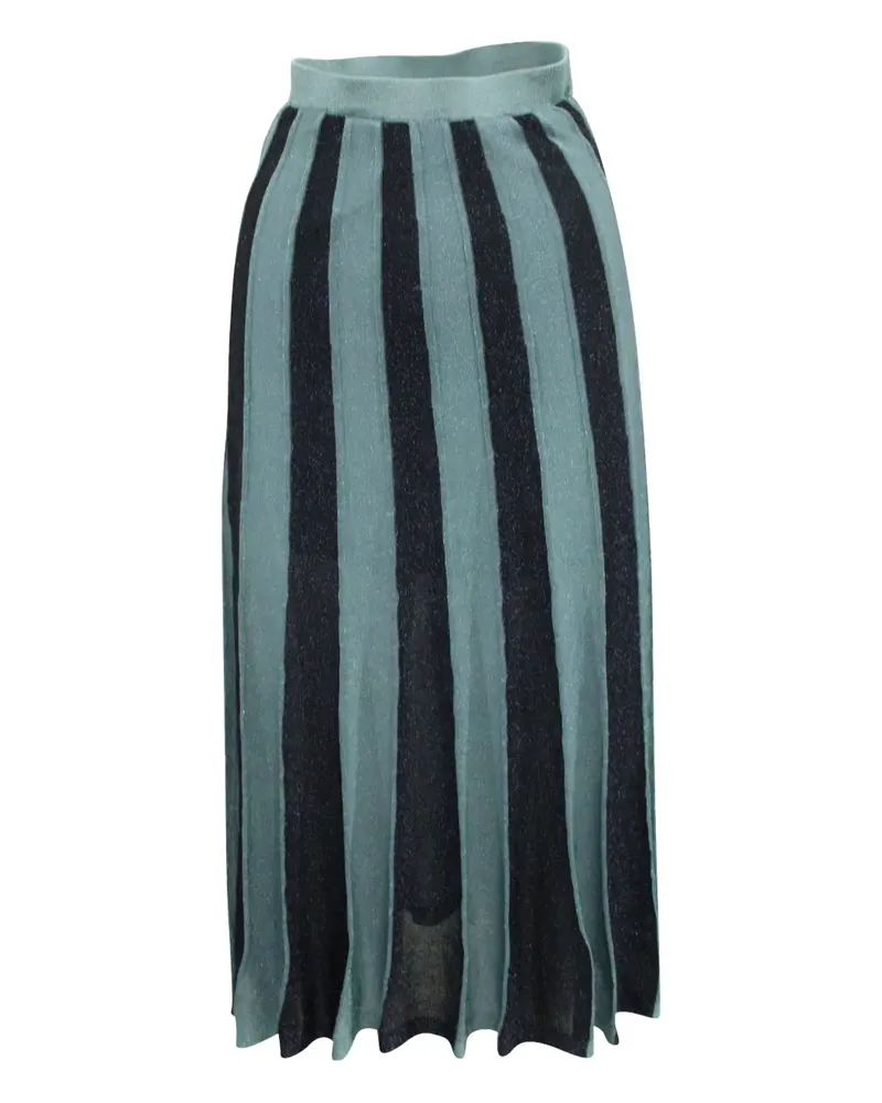 Sandro pleated striped midi skirt - Blau Blau