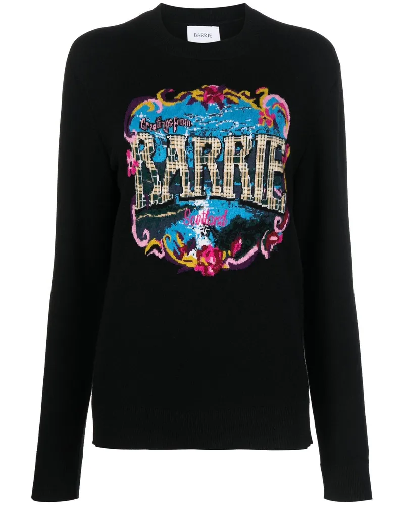 Barrie Gestreiftes Sweatshirt Schwarz