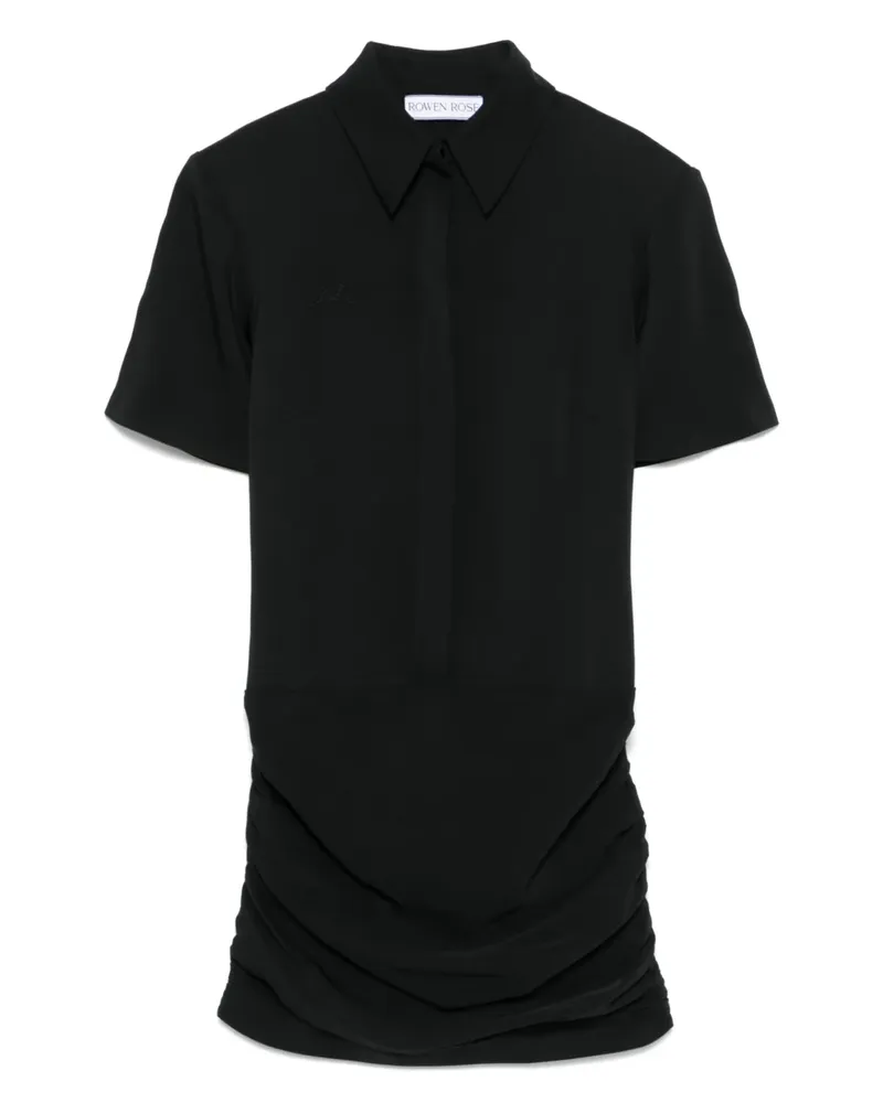 Rowen Rose Drapiertes Minikleid - Schwarz Schwarz