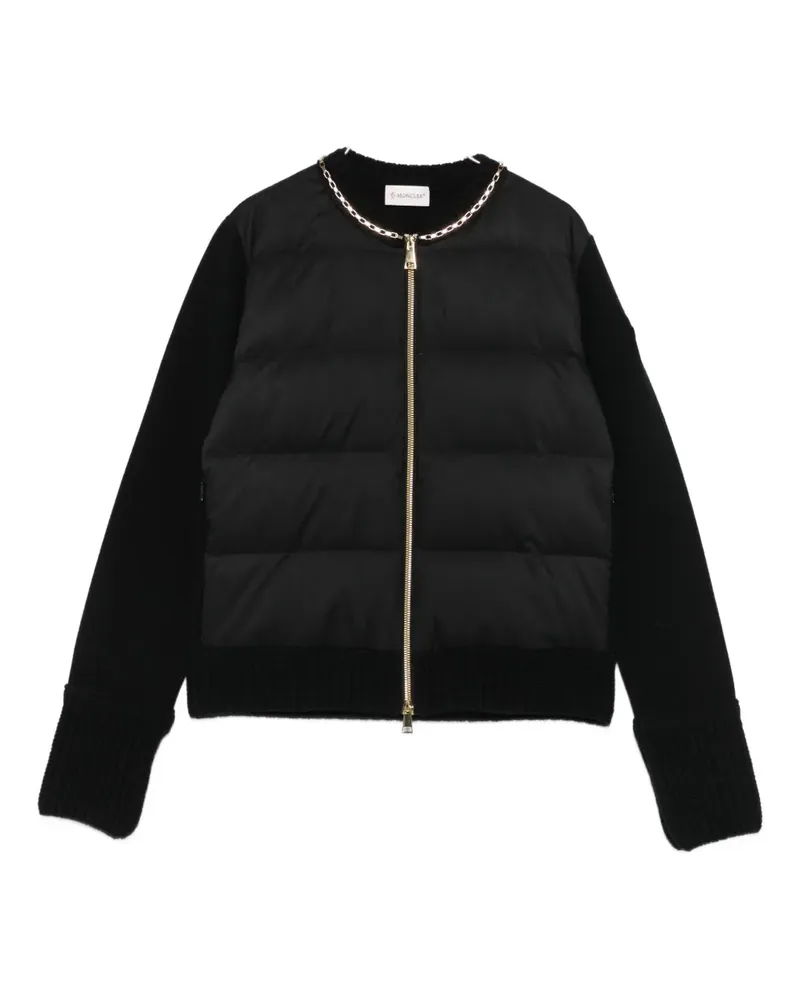 Moncler Gesteppte Jacke mit Kettendetail - Schwarz Schwarz