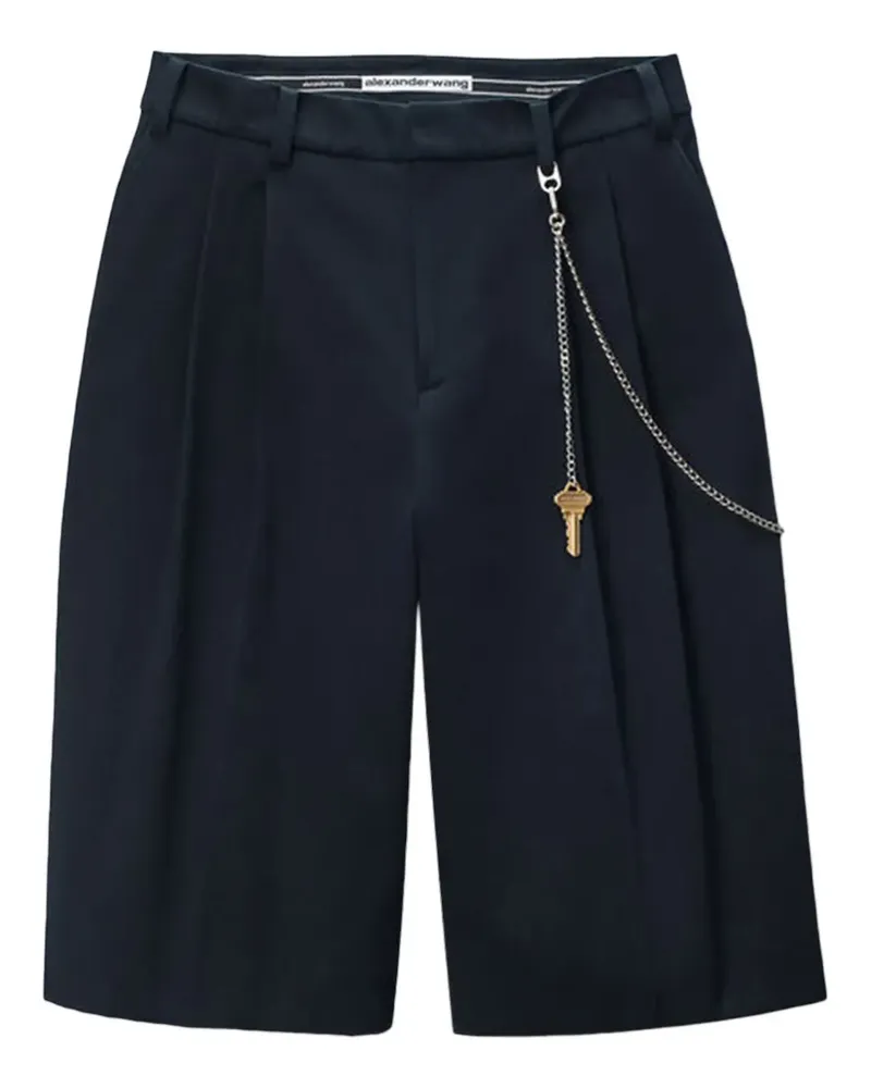 Alexander Wang Bundfaltenshorts mit Kettendetail - Schwarz Schwarz