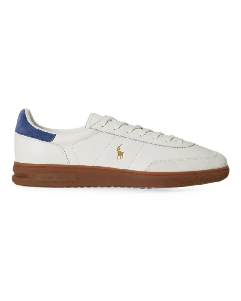 Ralph Lauren Bedford logo-embroidered leather sneakers - Weiß Weiß