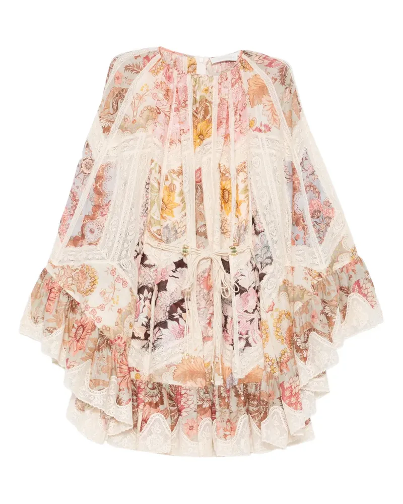 Zimmermann Daylight Minikleid mit Blumen-Print - Nude Nude