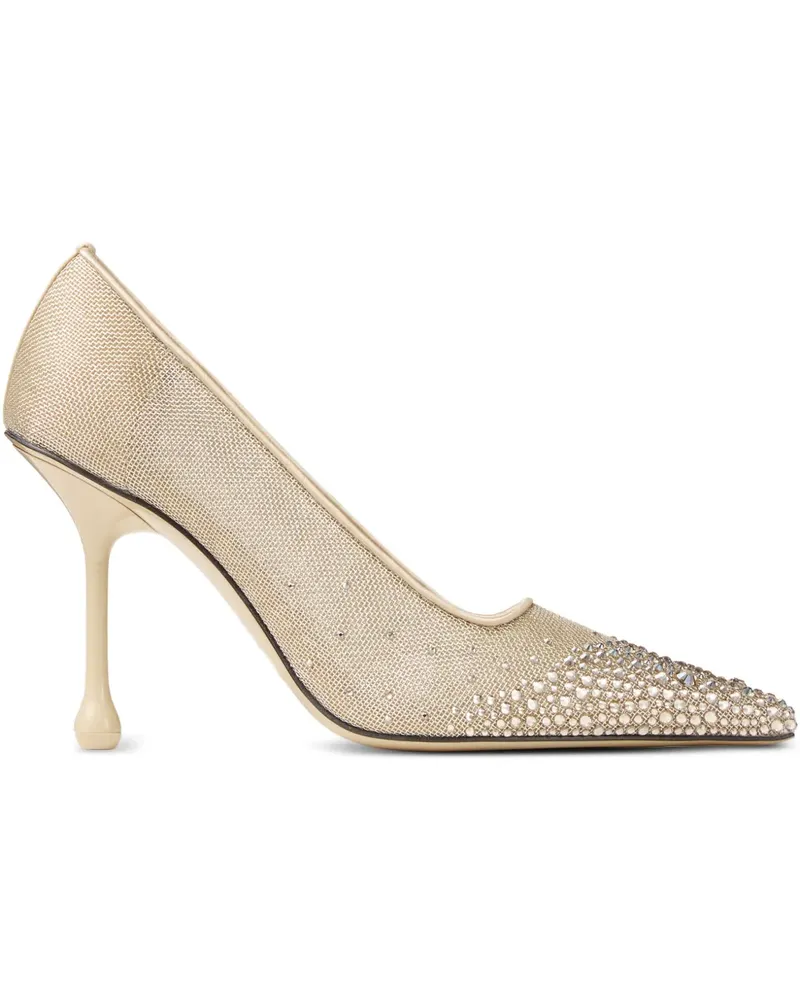 Jimmy Choo Ixia Mesh-Pumps mit Kristallen 95mm - Gold Gold