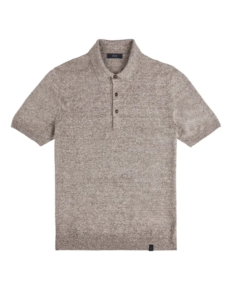 Fay marled short-sleeved polo shirt - Nude Nude