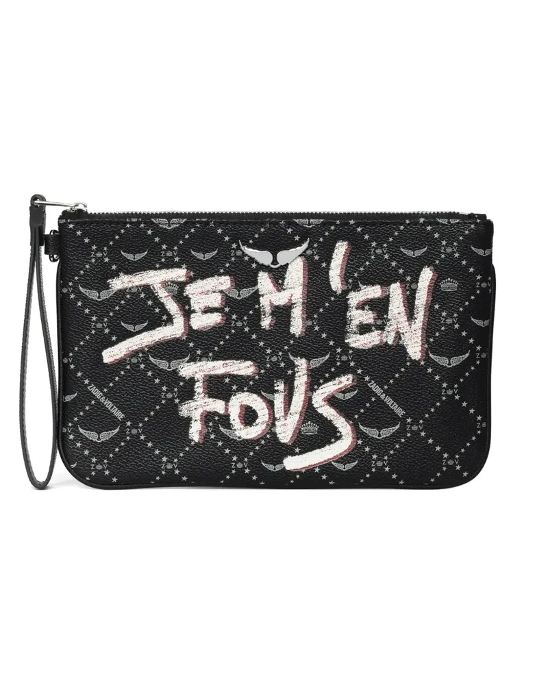Zadig & Voltaire Clutch mit Monogramm - Schwarz Schwarz