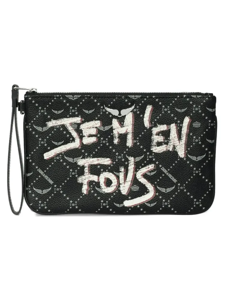 Zadig & Voltaire Clutch mit Monogramm - Schwarz Schwarz