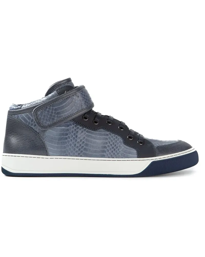 Lanvin contrast panel hi-top sneaker - Blau Blau