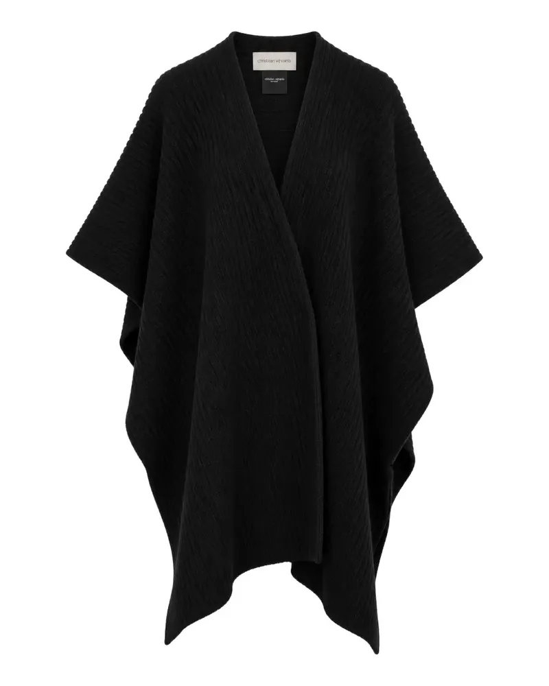christian wijnants ribbed-knit cape - Schwarz Schwarz