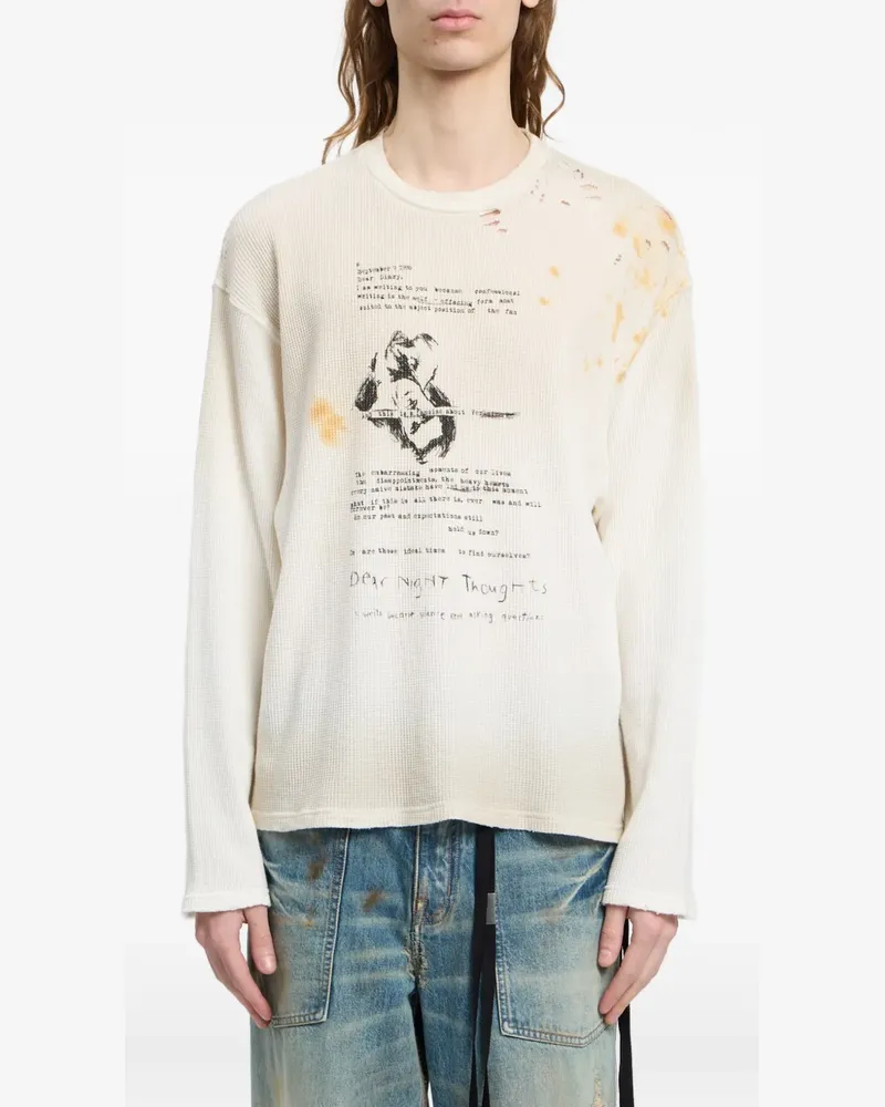 Ann Demeulemeester Emil Dear Diary Langarmshirt - Nude Nude
