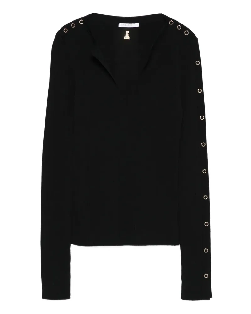 Patrizia Pepe Gerippter Pullover - Schwarz Schwarz