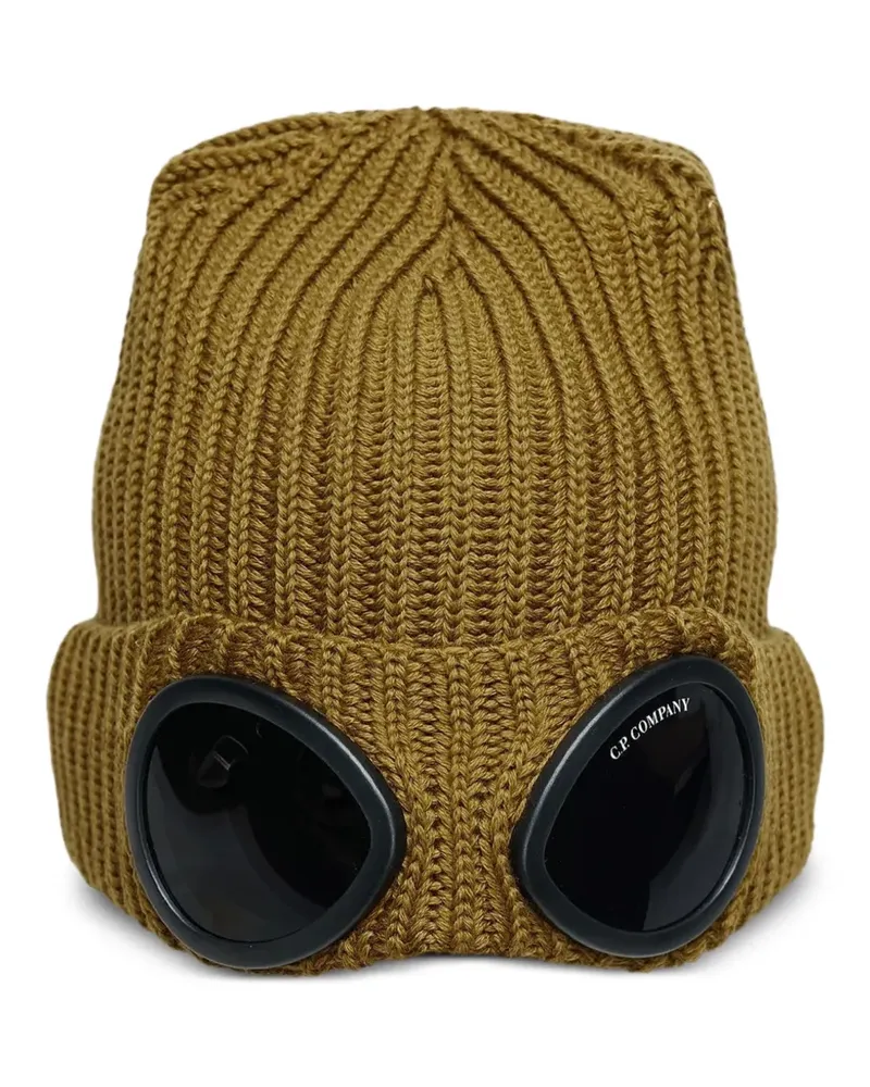 C.P. Company Goggle Beanie aus extrafeiner Merinowolle - Gelb Gelb