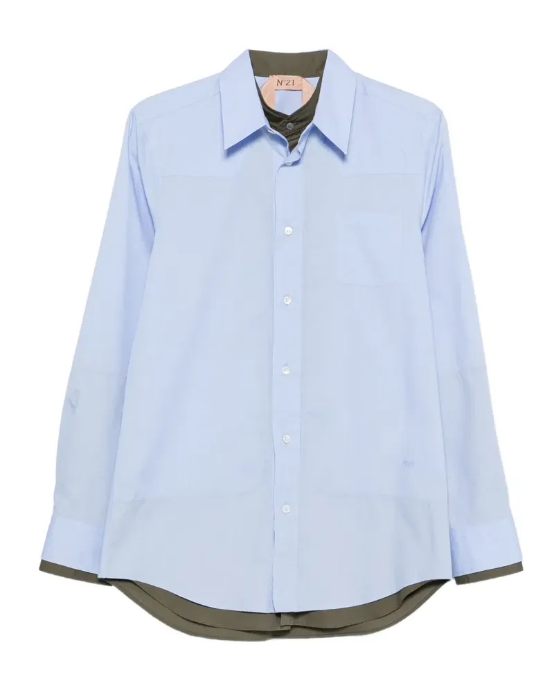 N° 21 logo-embroidered shirt - Blau Blau
