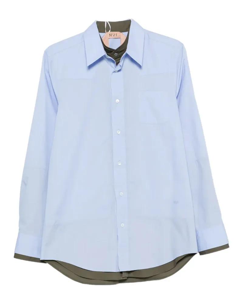 N° 21 logo-embroidered shirt - Blau Blau