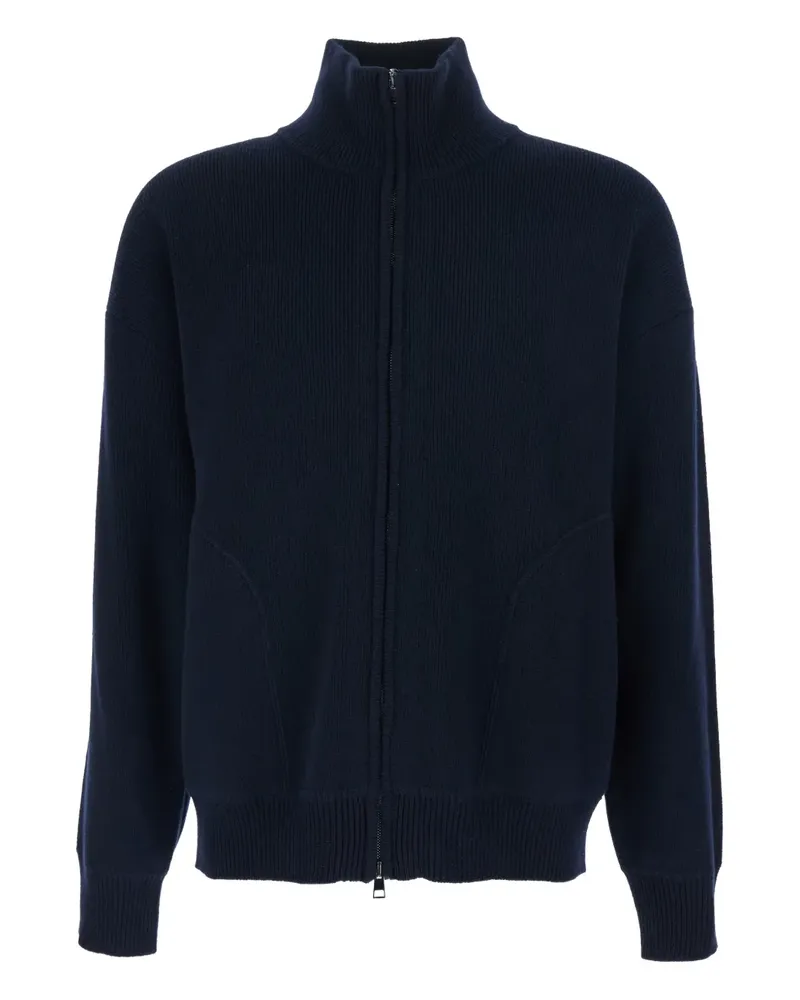 Roberto Collina high-neck zip cardigan - Blau Blau