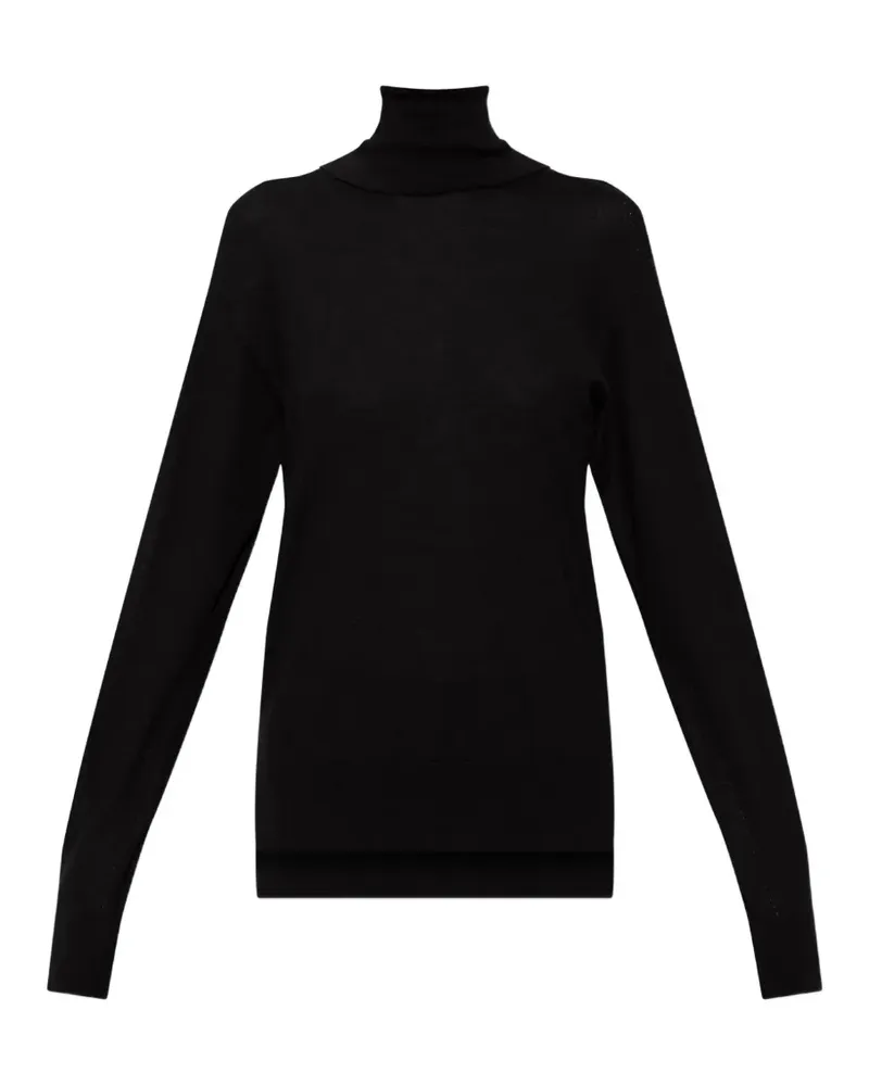 Jil Sander side-slit turtleneck sweater - Schwarz Schwarz