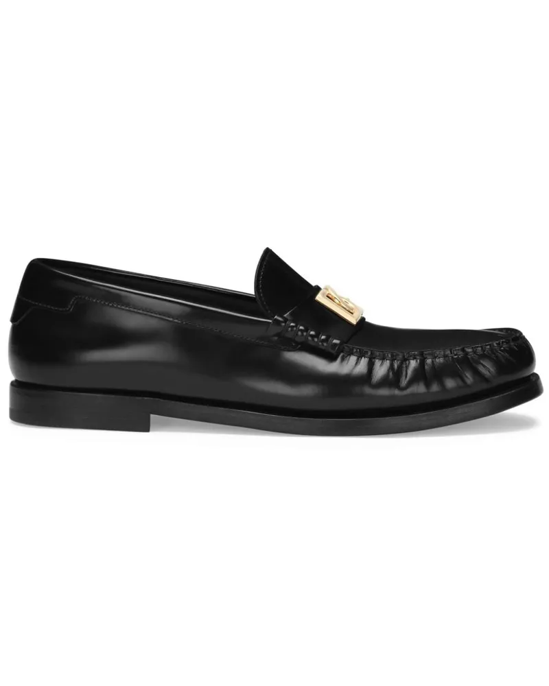 Dolce & Gabbana Loafer mit Logo-Schild - Schwarz Schwarz