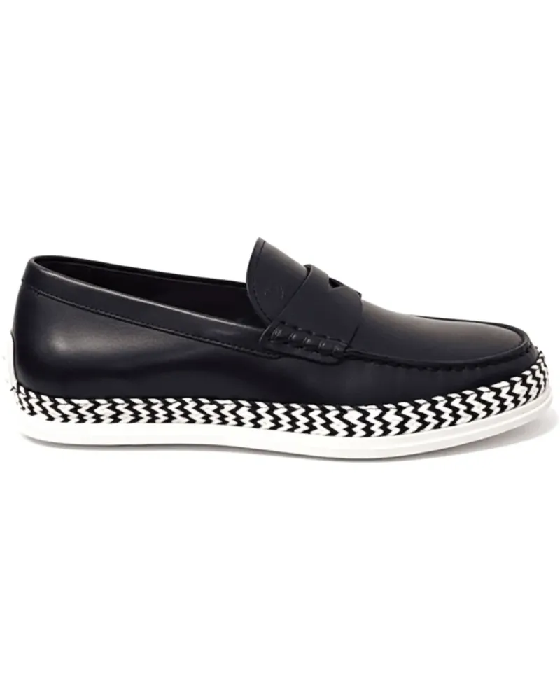 TOD'S Loafer mit Webbesatz - Schwarz Schwarz
