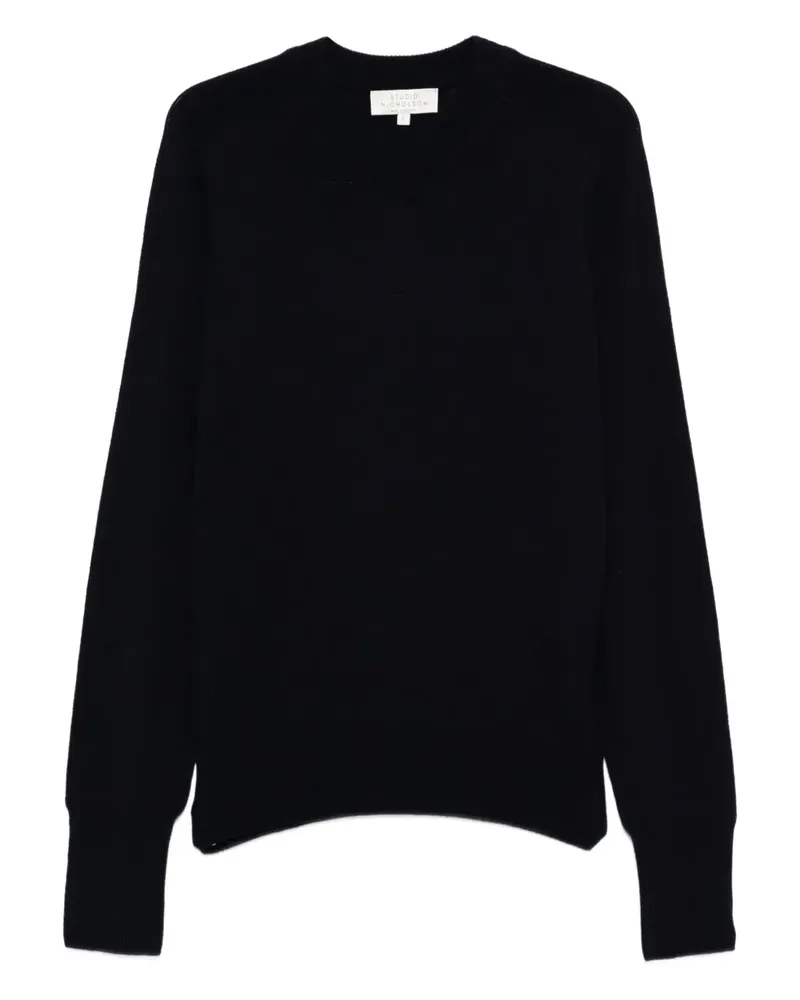 Studio Nicholson Pullover mit V-Ausschnitt - Blau Blau