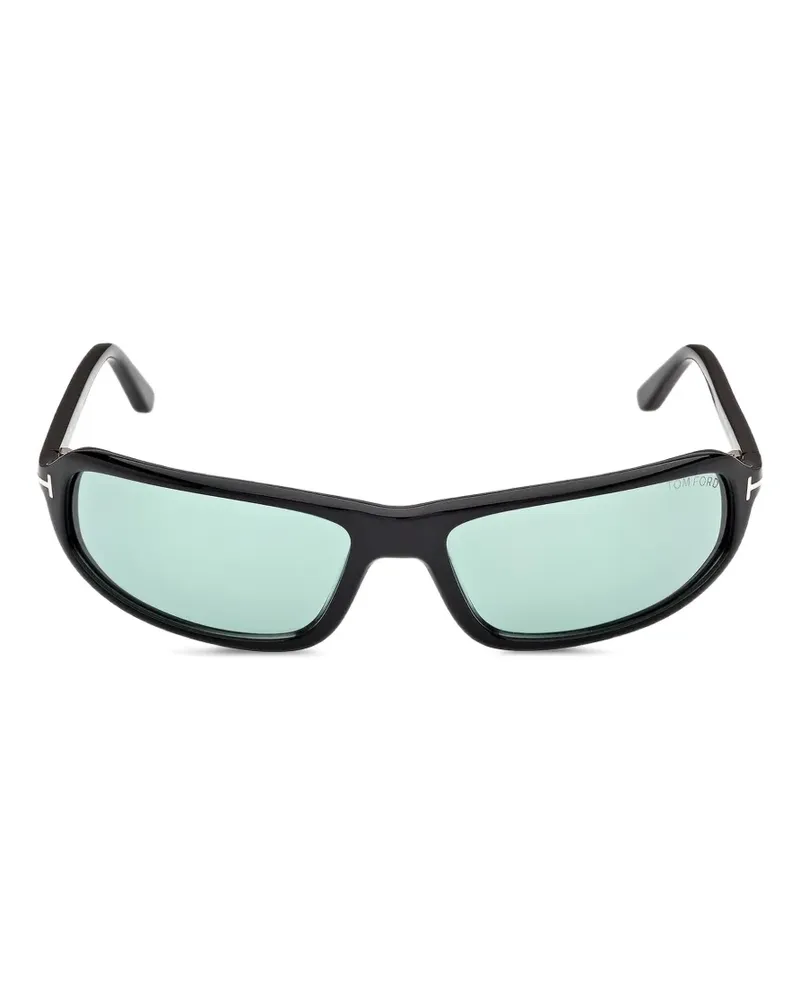 Tom Ford Sonnenbrille mit eckigem Gestell - Schwarz Schwarz
