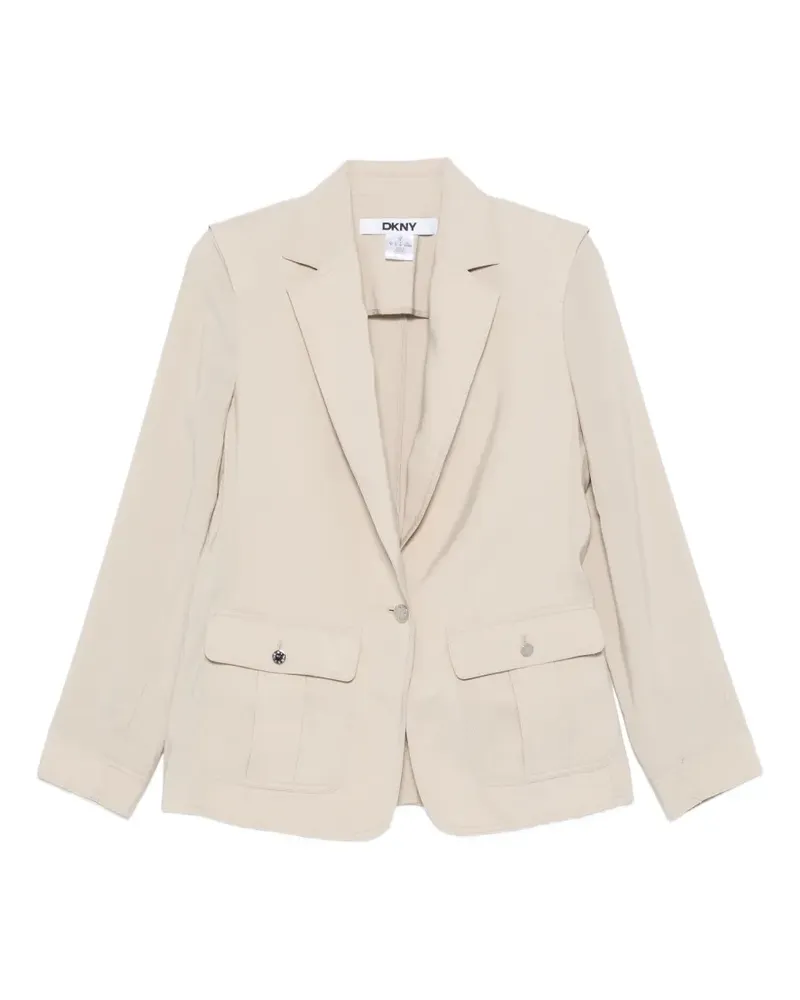 DKNY flap-pocket single-breasted blazer - Nude Nude