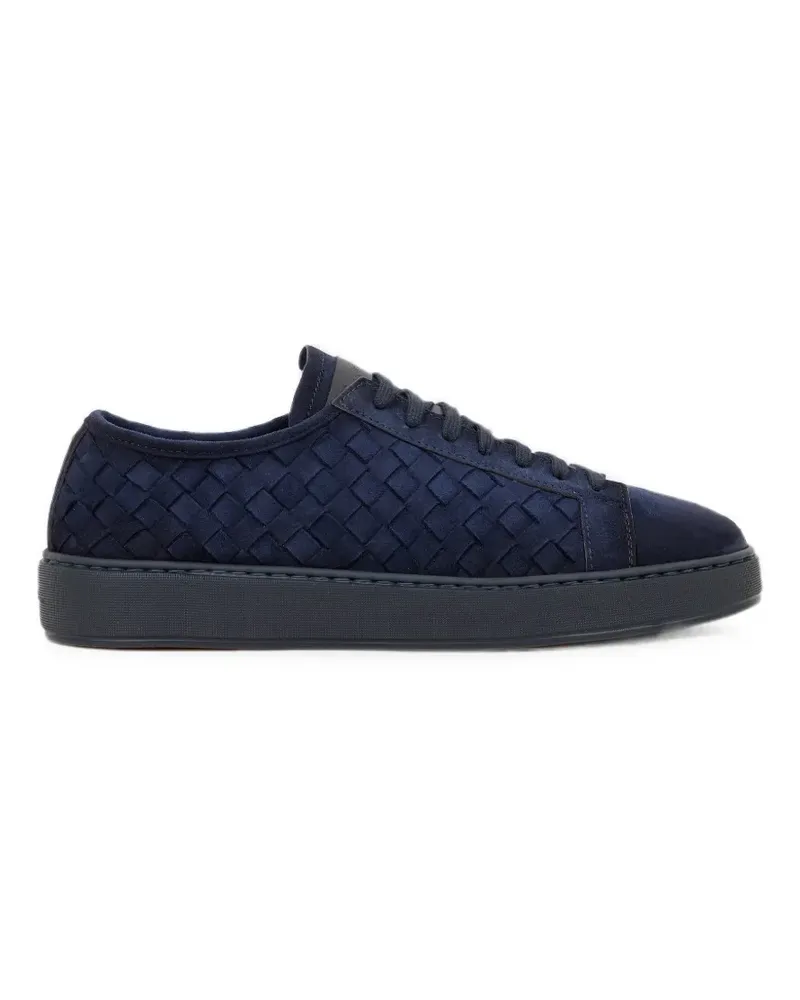 Santoni woven leather sneakers - Blau Blau