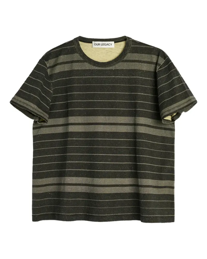 Our Legacy Classic T-Shirt mit Zickzackstreifen - Schwarz Schwarz