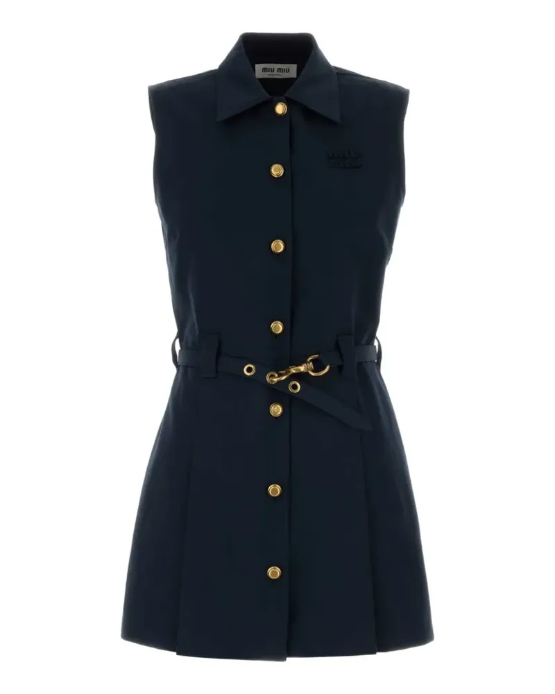 Miu Miu belted sleeveless dress - Blau Blau