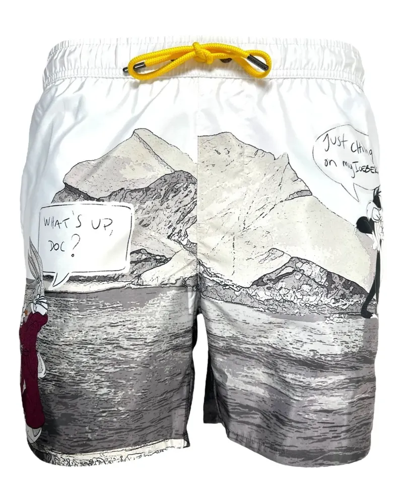 Iceberg Badeshorts mit Bugs Bunny-Landschaft - Weiß Weiß