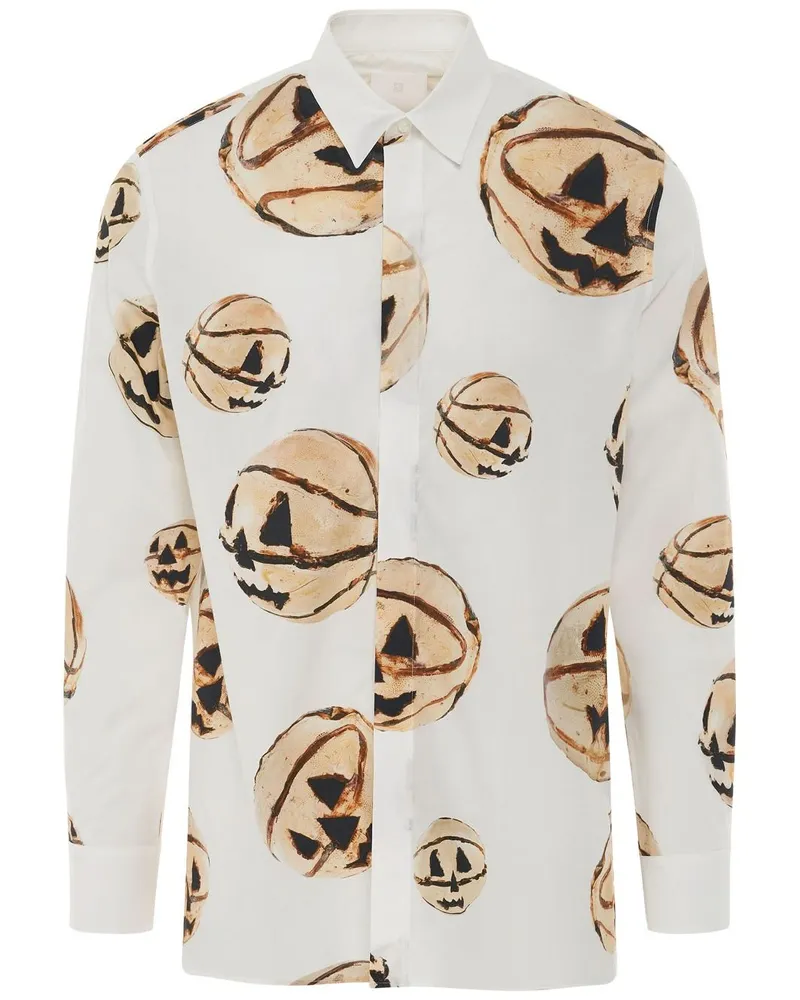 Givenchy Hemd mit Halloween Pumpkin-Print - Weiß Weiß