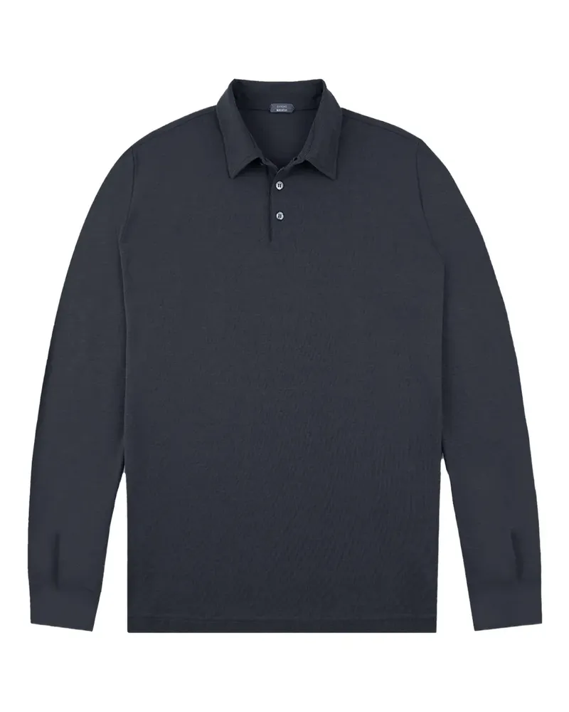 Zanone long-sleeve buttoned polo shirt - Blau Blau