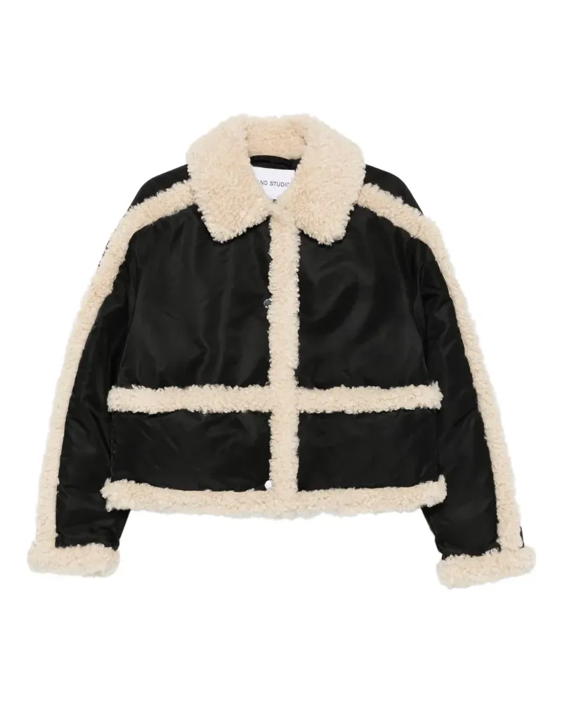 STAND Jacke mit Faux Shearling-Besatz - Schwarz Schwarz