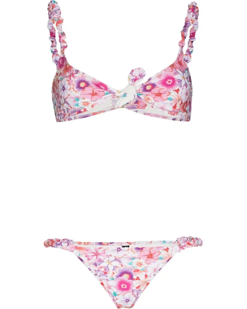 Reina Olga Luca Bikini mit Blumen-Print - Rosa Rosa