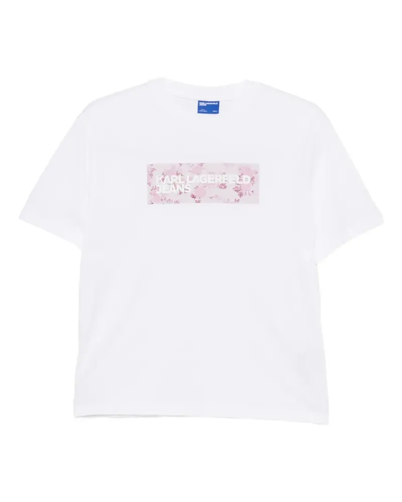 Karl Lagerfeld floral-print logo-print T-shirt - Weiß Weiß